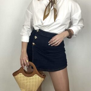 Falda pantalón denim